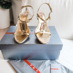 PRADA Gold Heels 36